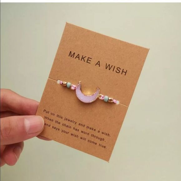 Handmade Make A Wish Natural Stone Pink Moon - Picture 3 of 6